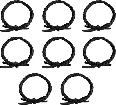 Produktbild von Stück Geflochtene Haargummis, Nahtlose Haarbänder, Stretchbar Pferdeschwanz Halter Stirnband, Reißfeste Zopfgummis Pferdeschwanzhalter, für Damen Mädchen(Schwarz)