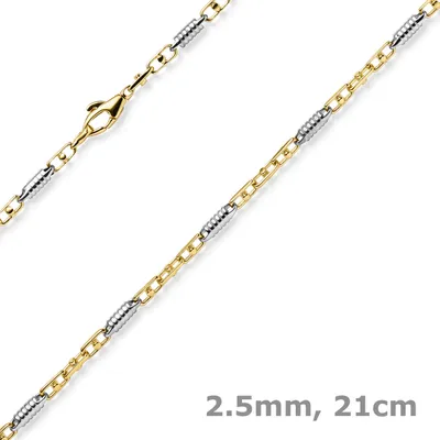 2-5mm-Monte-Carlo-Armband-aus-585-Gold-bicolor-21cm