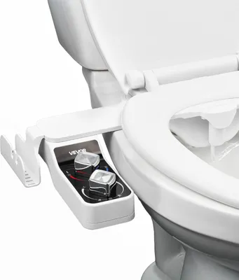Immagine prodotto di VEVOR attacco per sedile del water bidet Attacco per sedile del water ultrasottile da 7 mm con 2 ugelli retrattili (acqua fredda / acqua calda) e 2 manopole rotanti e pressione dell'acqua regolabile per lavare i glutei e le zone intime