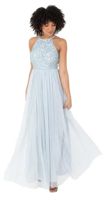 Produktbild von Maya Deluxe Damen Maya Deluxe Womens Ladies Bridesmaid Maxi Dress Halter Neck Se