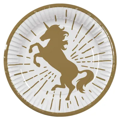 Immagine prodotto di 10 piatti di carta - Unicorno - Ø 23 cm circa
