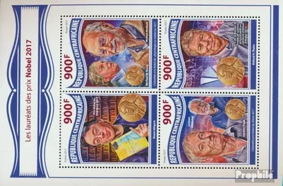 Produktbild von Briefmarken Zentralafrikanische Republik 2017 Mi 7430-7433 Kleinbogen (kompl. Ausgabe) postfrisch Nobelpreis 2017