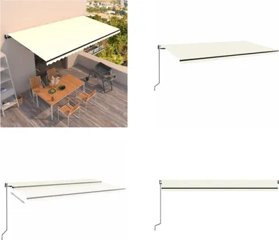 Obrázek produktu pro vidaXL Markýza Automatic Retractable 600x350 cm Cream - Markýzy - Sluneční stříšky - Sluneční stříšky