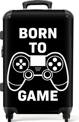 Produktbild von NoBoringSuitcases.com® Großer Koffer - Zitat - Gaming - Controller - Jungen - Kombinationsschloss TSA - Hartschalen Trolley 4 Rollen - 72 liter - Reisekoffer - 66 cmKoffer Mittelgroß 67x43x25 cm, 72L,