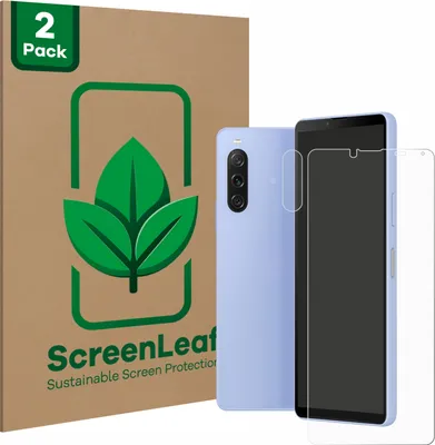 Produktbild von 2x ScreenLeaf Schutzfolie für Sony Xperia 10 V (Display+Kamera) nachhaltiger Displayschutz Display Schutz Folie Klar Transparent