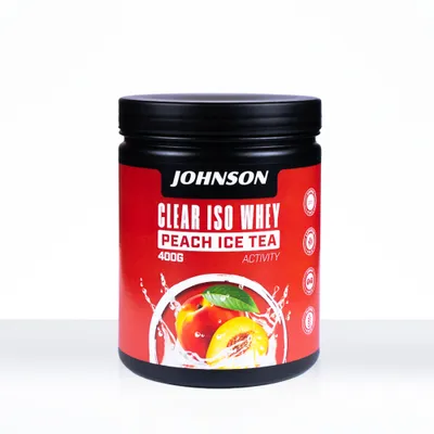Produktbild von Johnson Clear Iso Whey Peach Ice Tea 400g