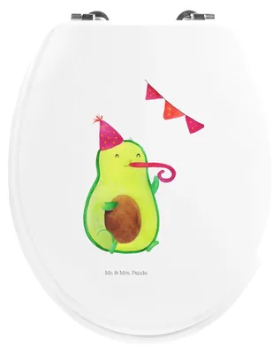 Produktbild von Mr. & Mrs. Panda WC Brille Avocado Party - Weiß - Geschenk, Avocados, Happy Birthday, Klo-Deckel, Klobrille, Toilettendeckel, Geburtstag, Sitz, WC-Sitz