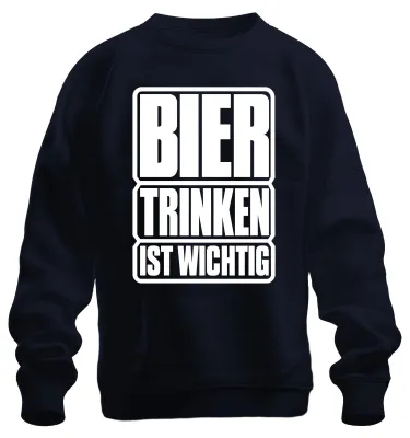 Produktbild von Bier Trinken Ist Wichtig Lustig Saufen Party Alkohol Feiern Sweatshirt Pullover, Navy, M