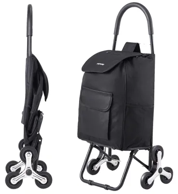 Produktbild von VEVOR Faltbarer Einkaufswagen, 450x350x965mm, Sackkarre zum Treppensteigen mit 6