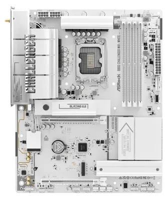 Produktbild von Asrock B860 Challenger WiFi White, Intel, LGA 1851 (Socket V1), Intel Core Ultra (Series 2), LGA 1851, DDR5-SDRAM, 256 GB