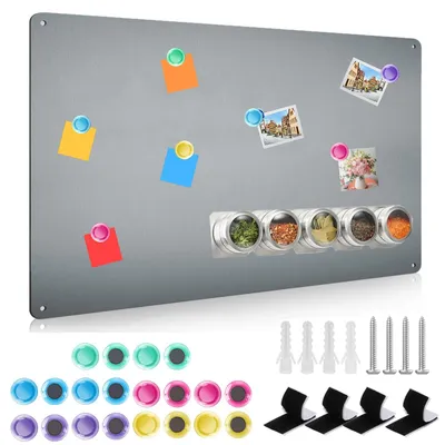 Productafbeelding van Metalen magneetbord 43 x 30 cm met 20 magneetknoppen