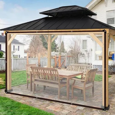 Produktbild von Famanu Abdeckplane Transparent 4 m x 4 m - Wetterfest und Strapazierfähig für Garten, Pflanzen und Möbel