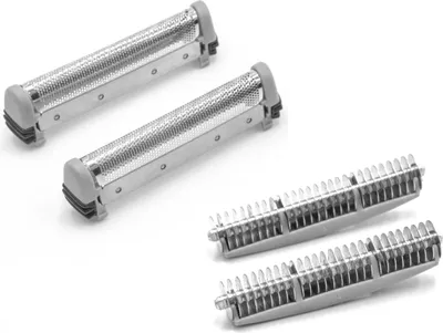 Produktbild von vhbw 2x Klingenblock, 2x Scherfolie mit Rahmen kompatibel mit Remington RS4843 TCT2, RS4883 TCT2 Rasierer - Kombipack Schwarz Silber