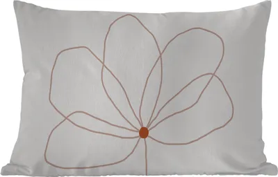 Produktbild von MuchoWow® Outdoor Kissen - Blume - Strichzeichnung - Natur - 60x40 cm - Wetterfest - Lounge Kissen - Zierkissen - Kissen für Innenräume