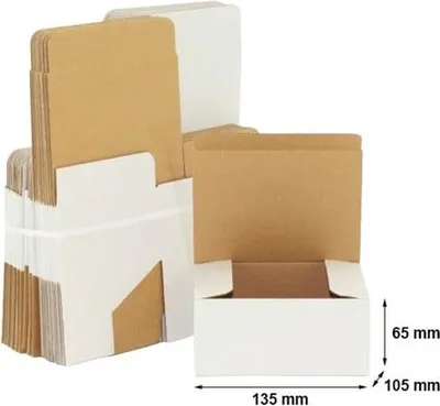 Obrázek produktu pro Kartonové krabice pro balení - balení 135 x 105 x 65 mm, bílé - 100 kusů