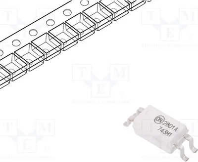 Immagine prodotto di 1 optoisolatore SMD, 3,75 kV, HMHA2801AR2. Optoisolatore - canali di uscita: 1