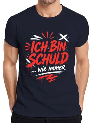 Produktbild von Ich Bin Schuld wie immer Sarkasmus Lustig Statement Sündenbock Herren T-Shirt, Navy, M