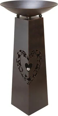 Produktbild von Gilde Schalenständer "Herzranke" dunkelbraun mit Edelstahlkugel bestehend aus Ständer und Schale H= 102,0 cm Durchm. 50,0 cm 67136