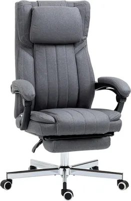Produktbild von Friseurstuhl Vinsetto Bürostuhl, ergonomischer Stuhl, drehbarer Sitz, verstellbare Rückenlehne, höhenverstellbar, Armlehnen, Kopfstütze, Fußstütze 65