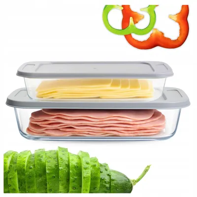 Obrázek produktu pro OMAGO Sada 2 skleněných dóz na potraviny žáruvzdorné