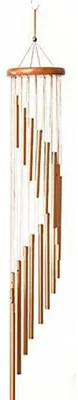Produktbild von Windspiel 89,9 cm mit 18 Röhren Aluminiumlegierung goldfarben für Garten & Terrasse