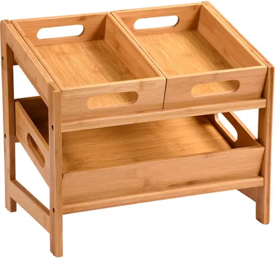 Produktbild von KESPER Küchenregal mit 3 herausnehmbaren Fächern 395 X 26 X 355 cm Bambus 58851