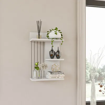 Produktbild von Skye Decor, Kinik - White, Wandregale, Weiß, Melamin-Spanplatte, 40 x 60 x 19 cm