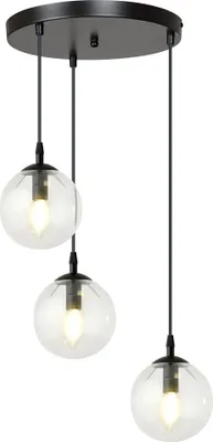 Immagine prodotto di Lampadario Emibig 3xE14 40W COSMO 3 NERO TRASPARENTE PREMIUM 711/3PREM
