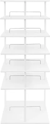 Image de Étagère à chaussures, design 6 étages, pivotant à 360°, BLANC, L-a