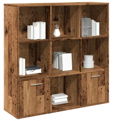 Image de Bibliothèque en bois, dimensions 98 x 29 x 97,5 cm - étagère ouverte polyvalente avec étagères amovibles