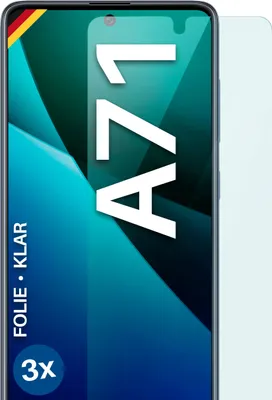 Produktbild von moex® 3x Schutzfolie kompatibel mit Samsung Galaxy A71 - Displayschutzfolie dünn Folie, Klar