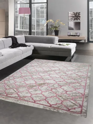 Obrázek produktu pro Koberec do obývacího pokoje Koberec s marockým vzorem béžovo-růžový velikost - 160x230 cm