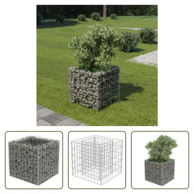 Image de The Living Store Gabionen Plateau de jardin Acier galvanisé 50×50×50 cm