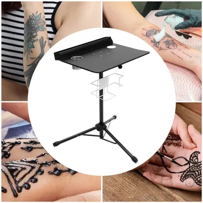 Image de Table d'appoint mobile et réglable pour poste de travail de tatouage