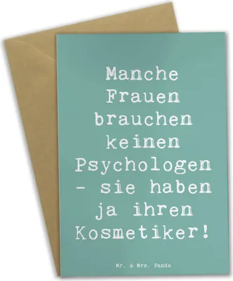 Produktbild von Mr. & Mrs. Panda Klappkarte Spruch Kosmetiker Seele - Meeresbrise - Geschenk, Beruf, Grußkarte, Berufe, Kosmetikerinnen, babykarte, individuelle Behandlung, osterkarten