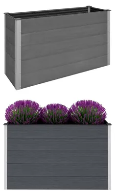 Produktbild von Hochbeet WPC 150 x 50 x 91 cm Blumentopf Pflanzgefäß Blumenkasten Grau