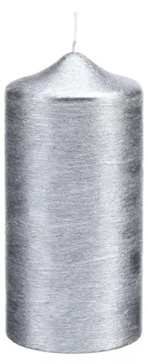 Produktbild von Stumpenkerzen Perlmutt geriffelt Grau, 250 x 70 mm, 2 Stück