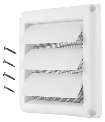 Obrázok produktu pre Ventilačná mriežka, 100 mm, uzatvárateľná, biela, s ochranou proti hmyzu