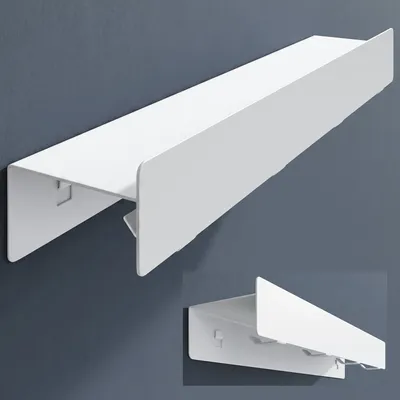 Produktbild von doporro Wandgarderobe mit Ablage, Garderobenleiste 40 cm mit 4 Garderobenhaken Weiß，Kleiderhaken Wand zum Schrauben oder Kleben, Stalo-11