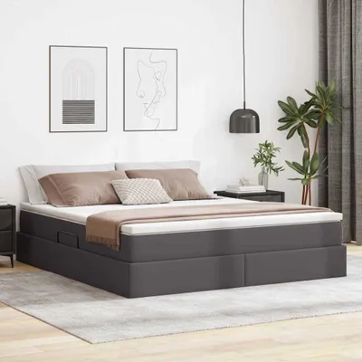 Immagine prodotto di Maison Exclusive - Letto contenitore con materasso Grigio 180 x 200 cm Pelle finta