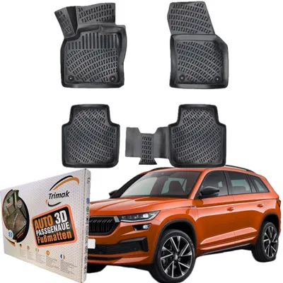 Produktbild von Trimak Autofußmatten kompatibel mit SKODA KODIAQ Auto Allwetter Gummimatten