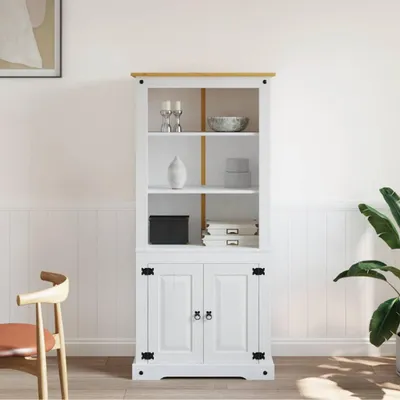 Imagen del producto de vidaXL Armario aparador estilo México, madera de pino, blanco, 80x40x170 cm