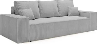 Produktbild von Schlafsofa AGA, Sofa mit Schlaffunktion und Bettkasten, Couch in Frabe: Hellgrau, Schlafcouch im Cordstoff