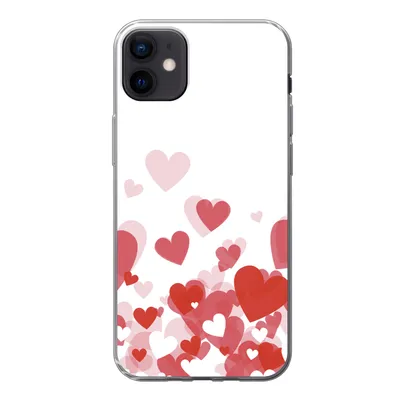 Produktbild von MuchoWow® Handyhülle Schutzhülle Hülle für iPhone 12 mini Eine Illustration eines Regens der Herzen Silikon Softcase Handy Hülle - Bild