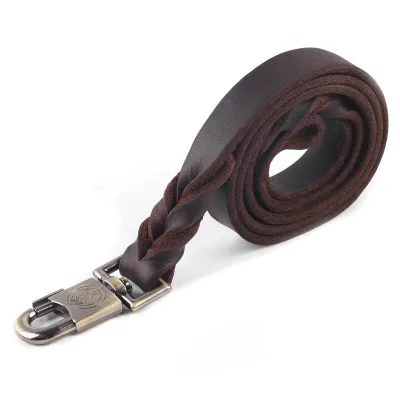 Produktbild von 1pc Weiches Leder Hundehalsband & Leine in geflochtener Kette (2.5 x 120cm)