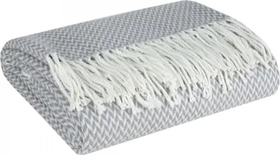 Produktbild von EUROFIRANY | Sofadecke - 130 x 170 cm - graue Decke - mit Fransen
