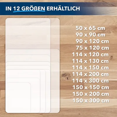 Produktbild von Bodenschutzmatte für Hartböden aus Polypropylen 114 x 120 cm rechteckig semi-transparent