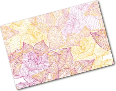 Produktbild von Tulup Glas Herdabdeckplatte - 80x52 cm - Glaskeramikkochfeld-Abdeckung Spritzschutz Glasabdeckplatte - Einteilig - Blumen & Pflanzen - Blumenmuster - Lila