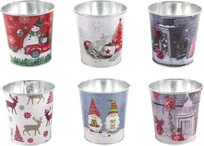 Zdjęcie produktu dla Blaszany talerz 10x10 cm z motywem świątecznym