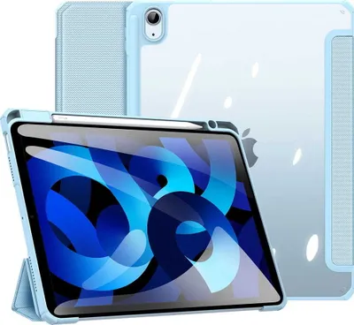 Produktbild von Dux Ducis Toby Gepanzertes Flip Smart Case für iPad Air 2020 mit Apple Pencil Halter Blau